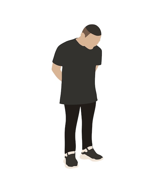 Gente de vector plano e ilustración hombre con traje casual