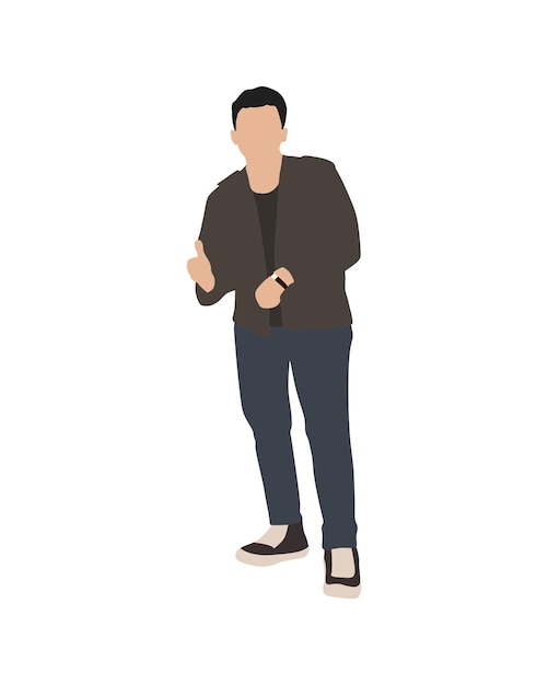 Gente de vector plano e ilustración hombre con traje casual