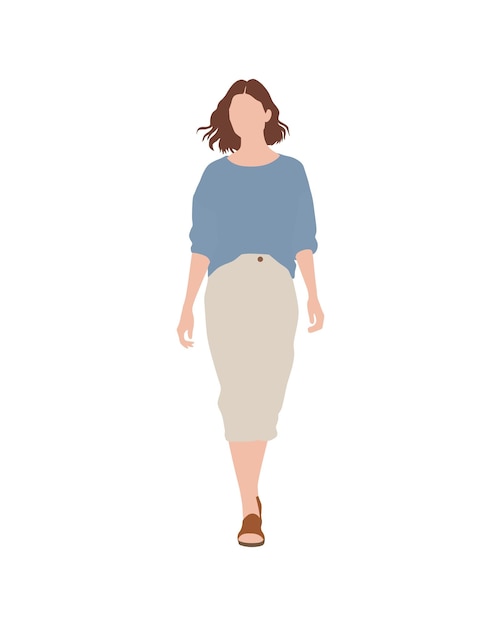Gente de vector plano e ilustración mujer con traje casual