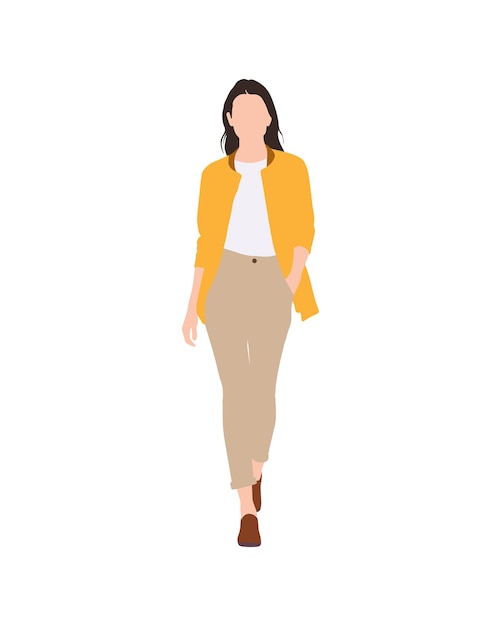 Gente de vector plano e ilustración mujer con traje casual