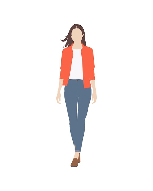 Gente de vector plano e ilustración mujer con traje casual