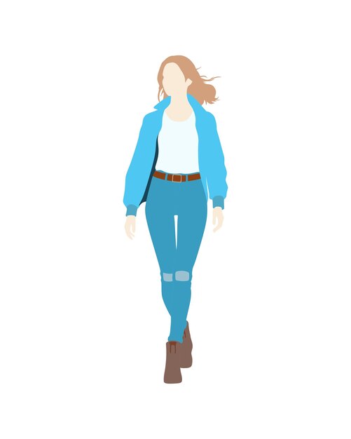 Gente de vector plano e ilustración mujer con traje casual