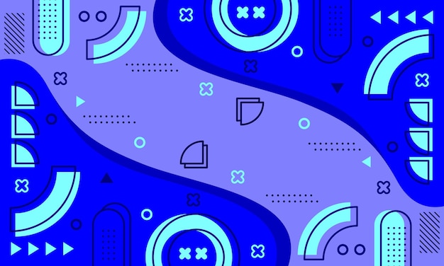 geometría abstracta fondo azul estilo de diseño plano