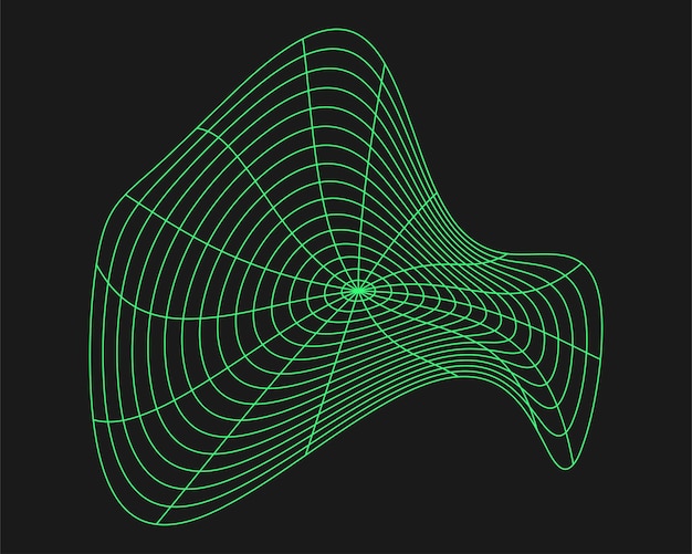 Vector geometría cibernética elemento y2k forma cibernética estilo aislado sobre fondo negro