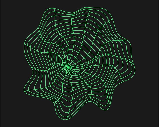 Vector geometría cibernética elemento y2k forma cibernética estilo aislado sobre fondo negro