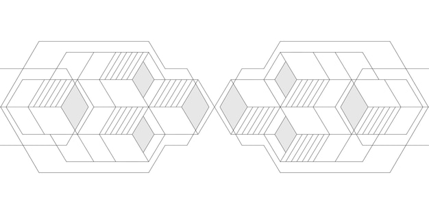 Geometría de cuadrados. arte de línea. fondo blanco de líneas.