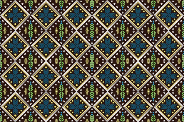Geometría étnica oriental ikat patrón sin costuras diseño tradicional para fondo, alfombra, papel tapiz,