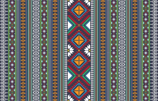 Geometría étnica oriental ikat patrón sin costuras diseño tradicional para fondo, alfombra, papel tapiz,