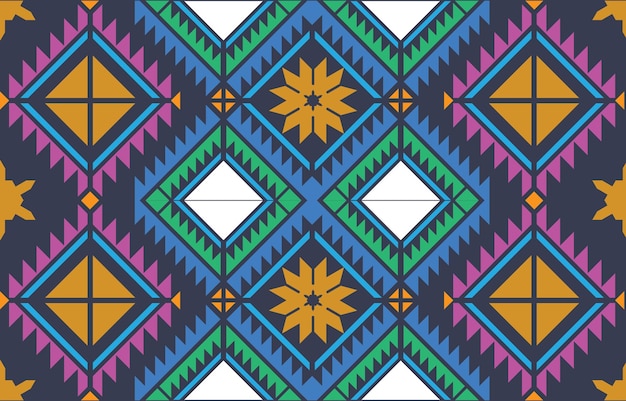 Geometría étnica oriental ikat patrón sin costuras diseño tradicional para fondo, alfombra, papel tapiz,