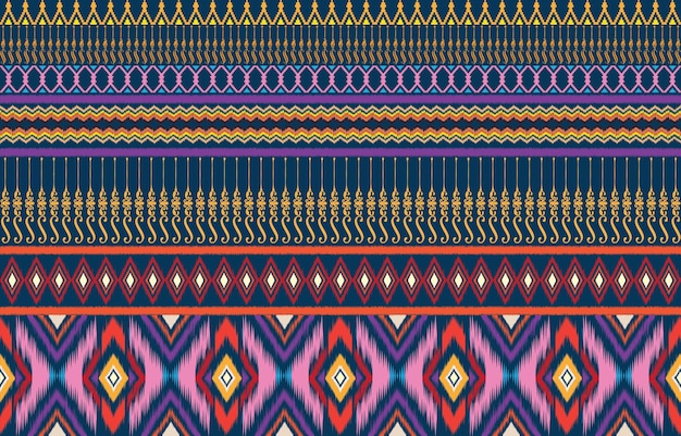 Vector geometría étnica oriental ikat patrón sin costuras diseño tradicional para fondo, alfombra, papel tapiz