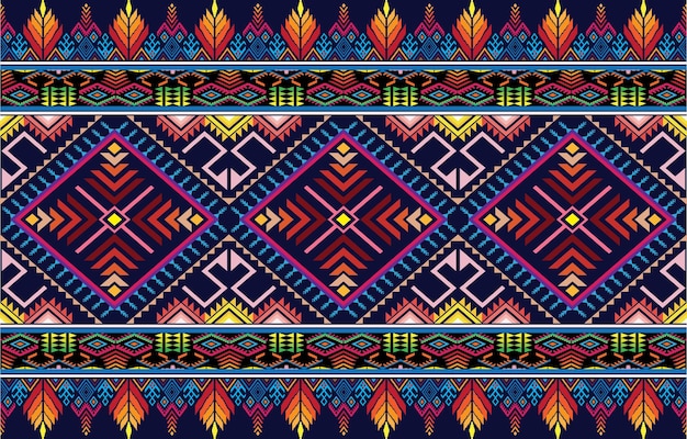 Geometría étnica oriental ikat patrón sin costuras diseño tradicional para fondo, alfombra, papel tapiz