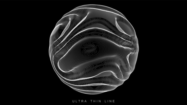 Vector geometría fluida de línea ultrafina. esferas dinámicas distorsionadas.
