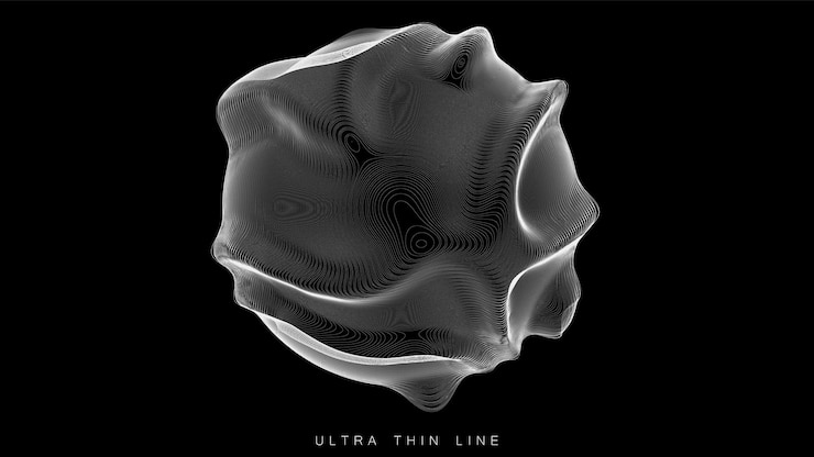 Vector geometría fluida de línea ultrafina esferas distorsionadas de vector dinámico