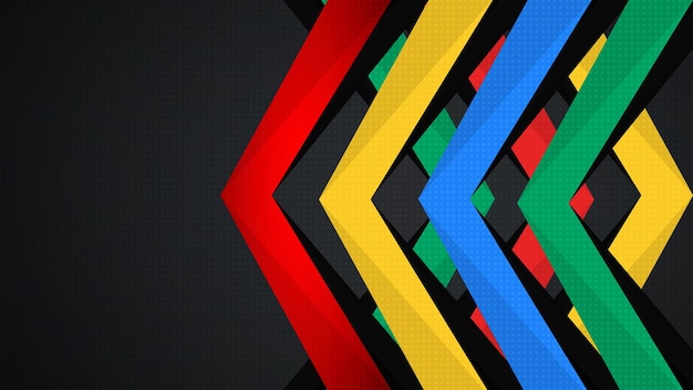 Geometría Las formas de la geometría son líneas rojas, amarillas, azules y verdes sobre un fondo oscuroLíneas rojas sobre un fondo azul oscuro