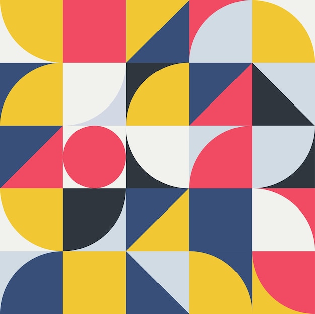 Geometría minimalista en rojo amarillo gris y diseño oscuro con forma y figura simples Vector abstracto