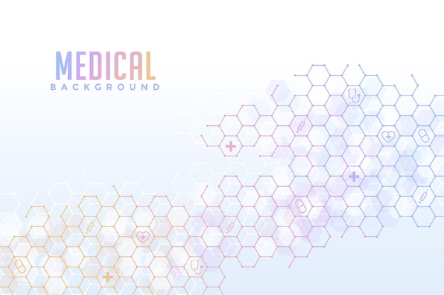 Geometría de molécula de degradado de vector de fondo médico azul moderno