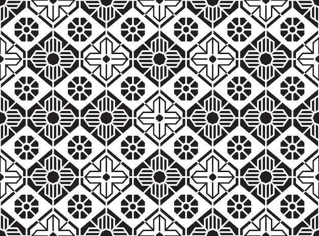 Geometría monocromática Diseño de simetría inspirado en el japonés