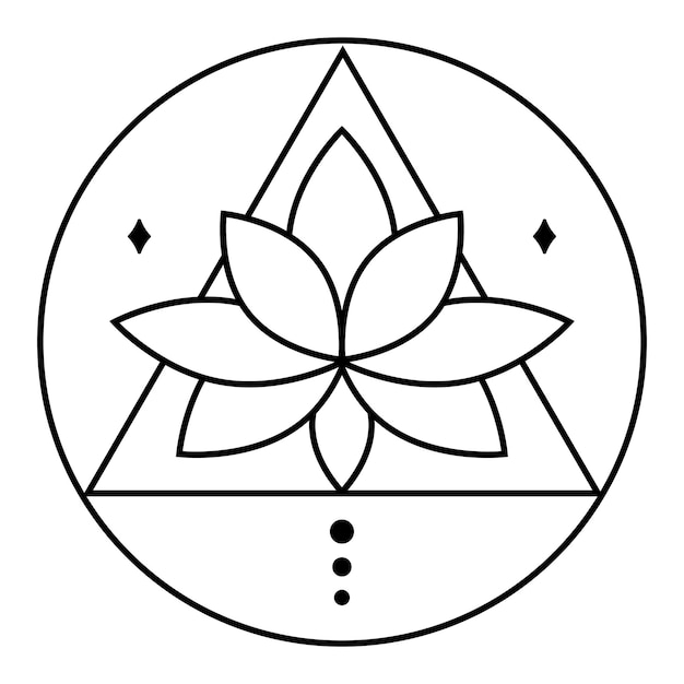 Geometría sagrada y diseño de icono de vector de flor de loto Icono plano esotérico