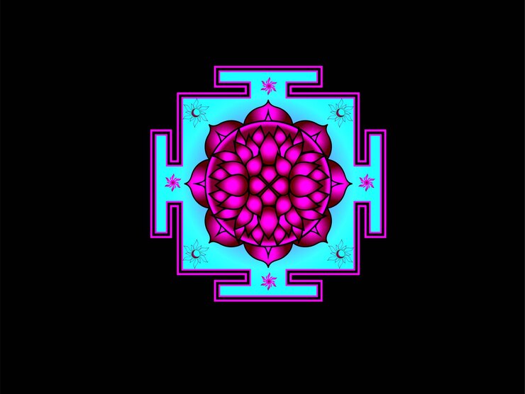 Vector geometría sagrada, geometría sagrada, mística, espiritual, diseño de logotipo mandala 3er ojo, cabeza alienígena