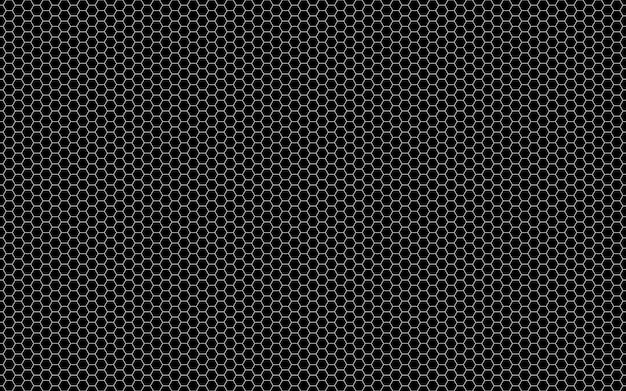 Geometría sencilla sin costuras patrón hexagonal vector fondo hexágono blanco y negro textura monocromática