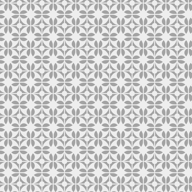 Geometric Floral Pattern in Gray