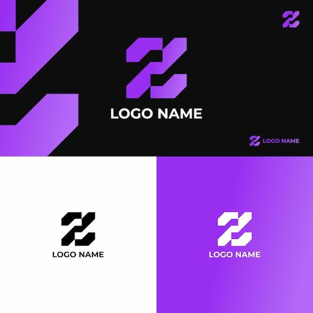 Geometric Letter Z Logo in Orange and Blue
