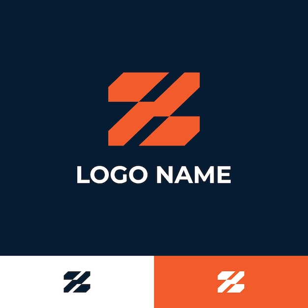 Geometric Letter Z Logo in Orange and Blue