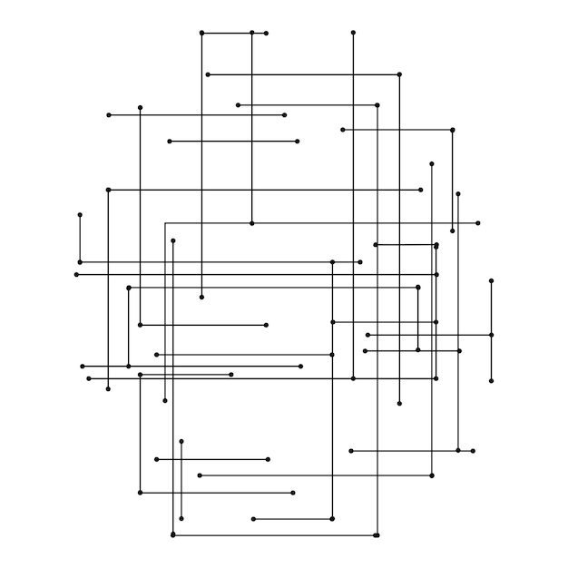Geometric Network Pattern Abstract Data Visualization with Interconnected Lines