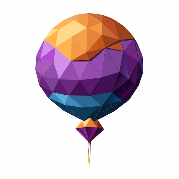 Geometric Polygonal Balloon 3D Render