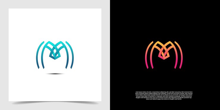 Vector geométrica de la letra m icono del vector del logotipo m plantilla inicial del vector del logotipo