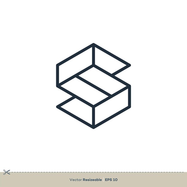 Geométrica S Letra Hexágono Forma Icono Vector Logo Plantilla Ilustración Diseño Vector EPS 10