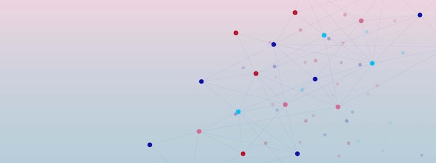 Geométrico abstracto con puntos de conexión y diseño de fondo de concepto de conexión global de línea