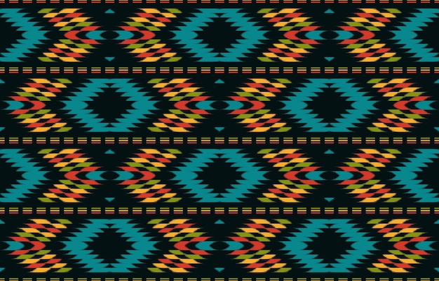 Geométrico étnico vintage textura vector arte diseño textil moda patrón línea ikat sin costuras