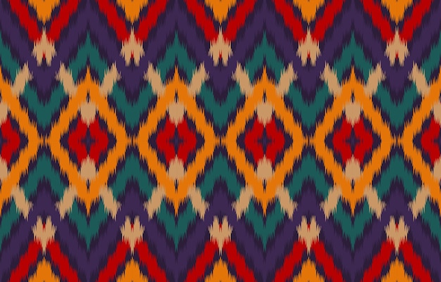 Geométrico étnico vintage textura vector arte diseño textil moda patrón línea ikat sin costuras