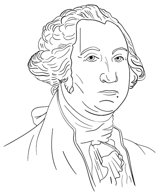 Vector george washington, el primer presidente de los estados unidos. (1732-1799)