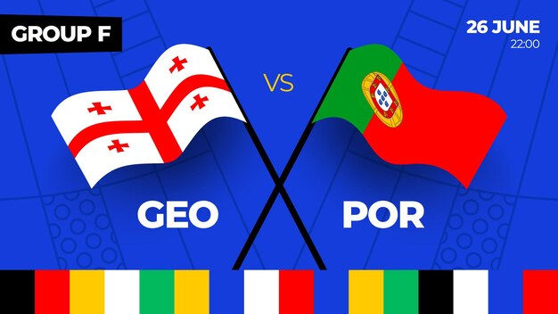 Georgia vs Portugal fútbol 2024 partido contra 2024 partido de campeonato de la fase de grupos contra equipos intro fondo deportivo competición de campeonato