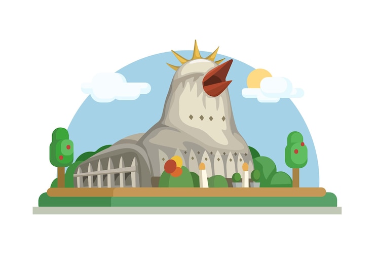 Vector gereja ayam o iglesia del pollo lugar famoso de magelang indonesia vector de ilustración