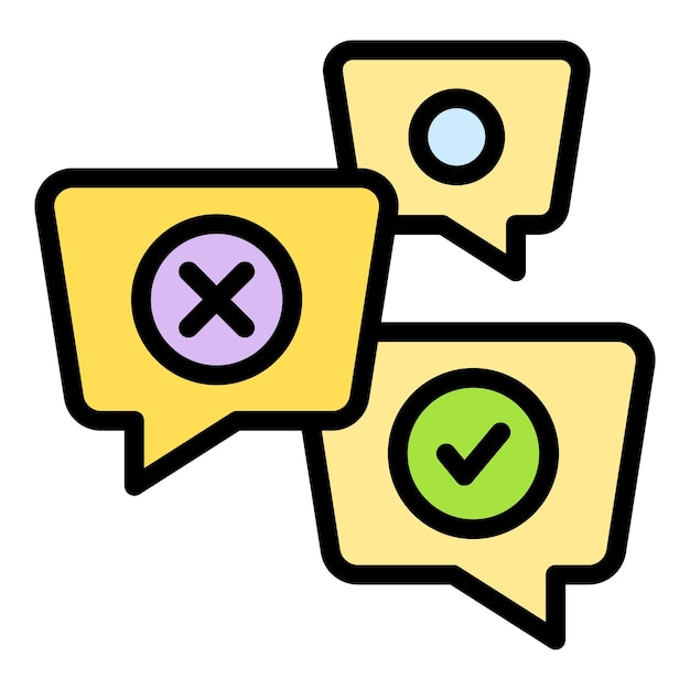 Gerente chat icono contorno vector Negocio trazo Oficina reunión color plano