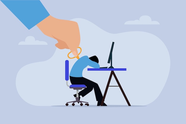 El gerente le da la mano al empresario para motivarlo a empezar a trabajar.