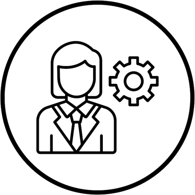 Gerente de diseño vectorial Estilo de icono femenino