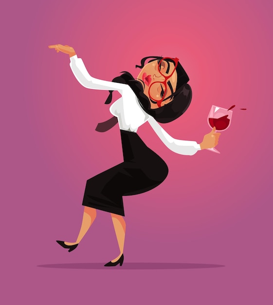 gerente empleado de cuello divertirse y beber vino alcohólico