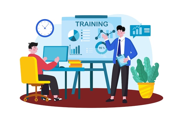 Gerente de formación que desarrolla programas de formación para el equipo