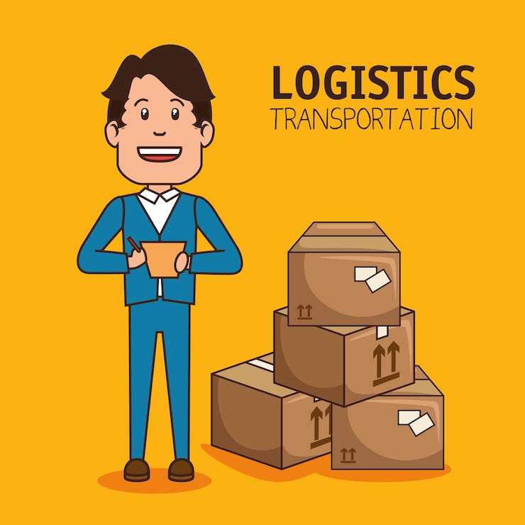 Vector gerente de logística infográfico entrega de carga