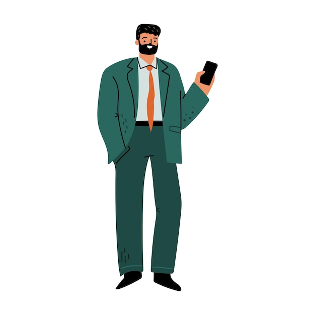 Gerente de negocios o jefe hablando por teléfono