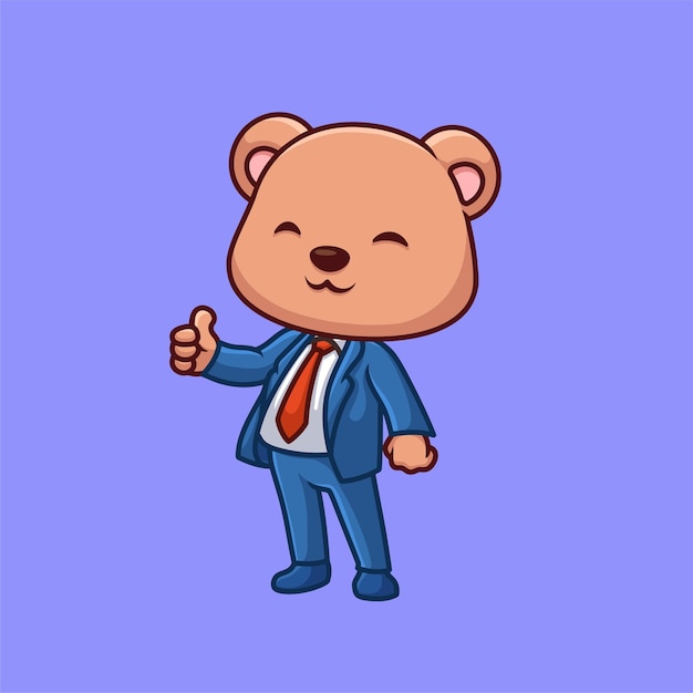 Gerente oso personaje de dibujos animados