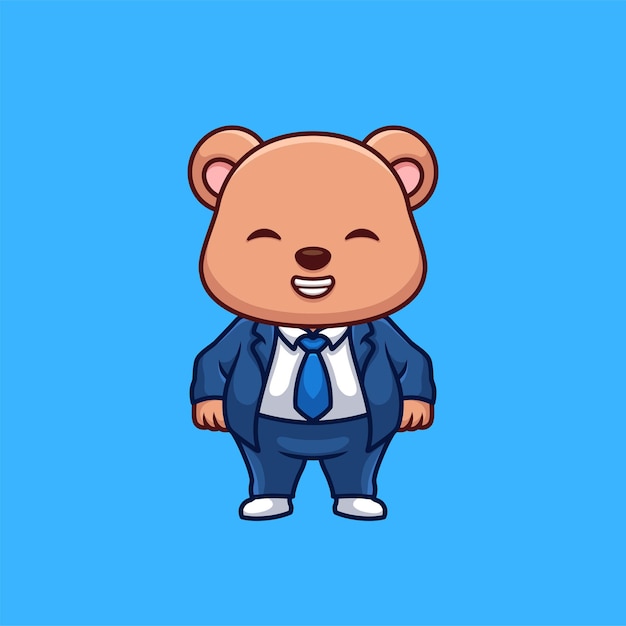 Gerente oso personaje de dibujos animados