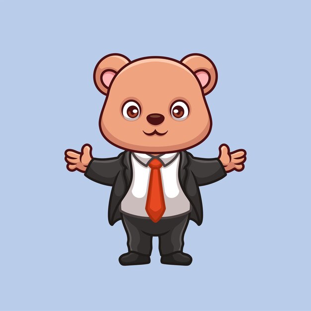 Gerente oso personaje de dibujos animados