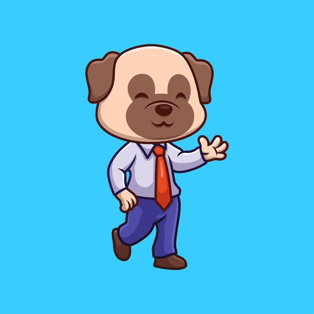 Vector el gerente del pub es un perro lindo de dibujos animados.