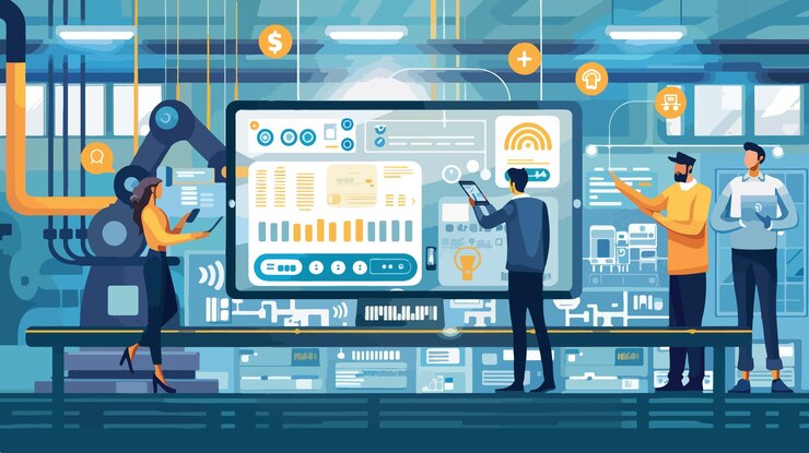 Vector gerentes eficientes que utilizan tecnología inteligente para el control inalámbrico en el entorno de la fábrica