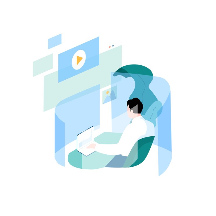Vector gestión de contenido digital aislado en blanco